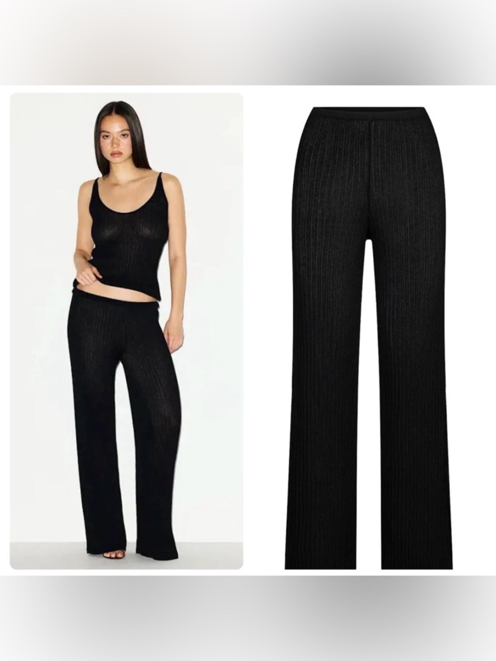 SKIMS Sheer Knit Pant Onyx Vacation Poolside NWT Size Small